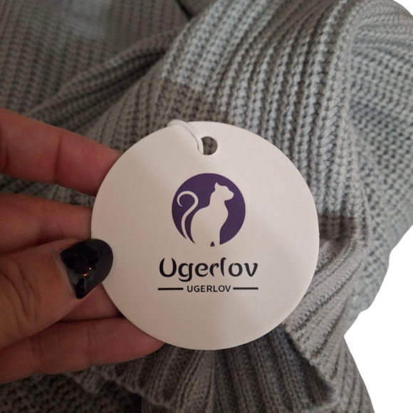 NWT Ugerlov Dusty Blue Knit baggy long sleeve wool sweater S/M - Picture 6 of 6